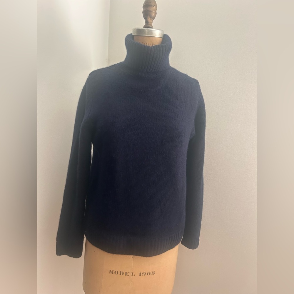 ba&sh navy blue cashmere turtleneck sweater XS 0